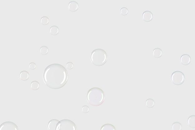 Transparent soap bubble pattern on a gray background wallpaper