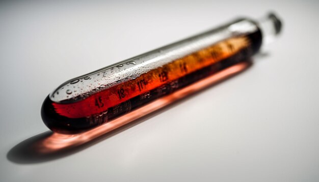 Free photo transparent test tubes reveal liquid chemical reaction generated by ai