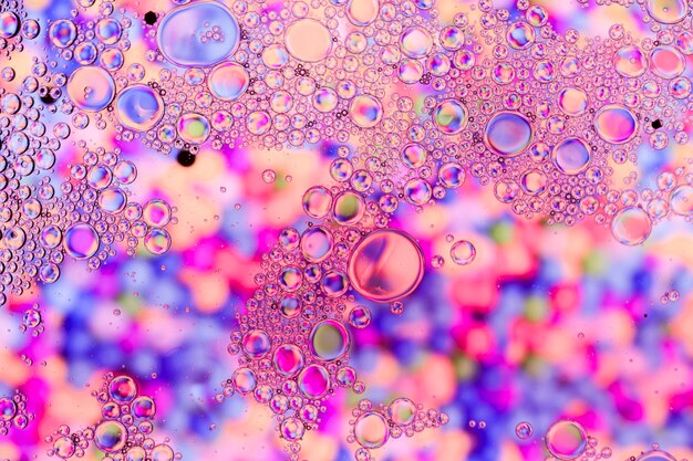 Transparent violet bubbles with sparkles