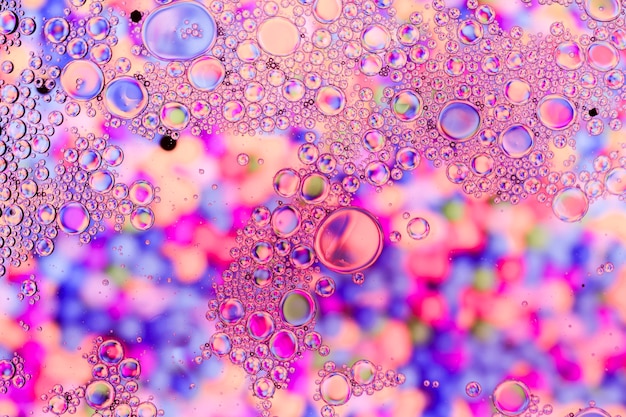 Transparent violet bubbles with sparkles