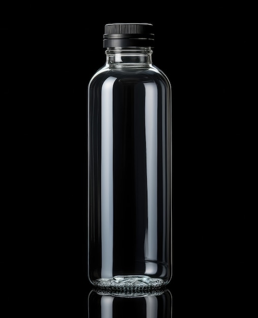 Free photo transparent water bottle in studio