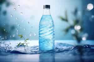 Free photo transparent water bottle in studio