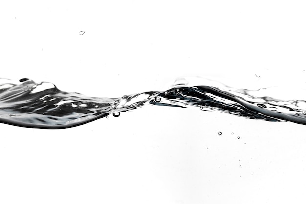 Transparent water wave on white background