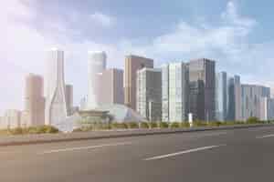 Free photo transport futuristic panorama skyline structure