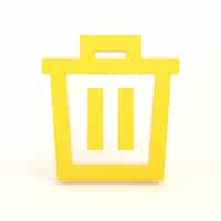 Free photo trash bin front side with white background