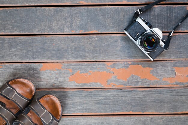 Travel Concept - Camera sandal