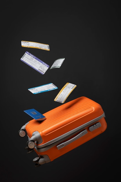 Free photo travel concept with baggage and tickets