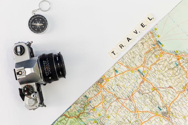 Free photo travel concept with map background