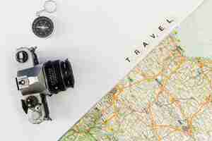 Free photo travel concept with map background