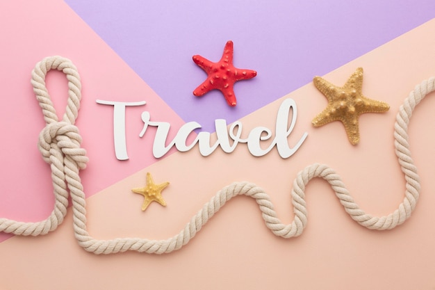 Travel concept with starfish