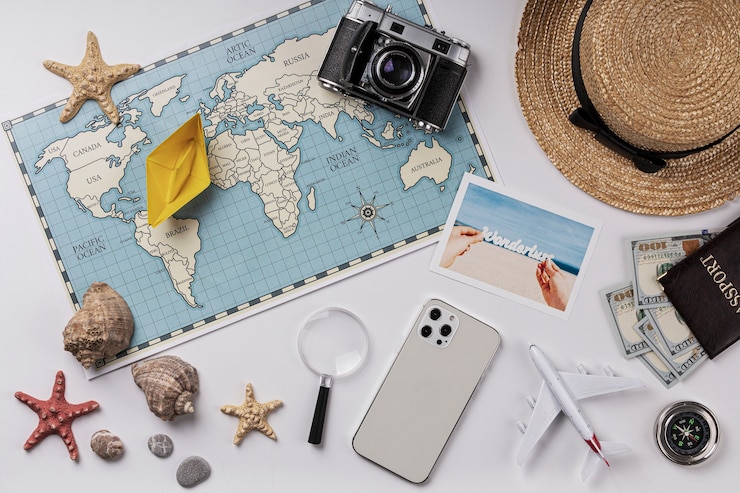 無料Photo ビューの上の旅行アイテムの品揃え