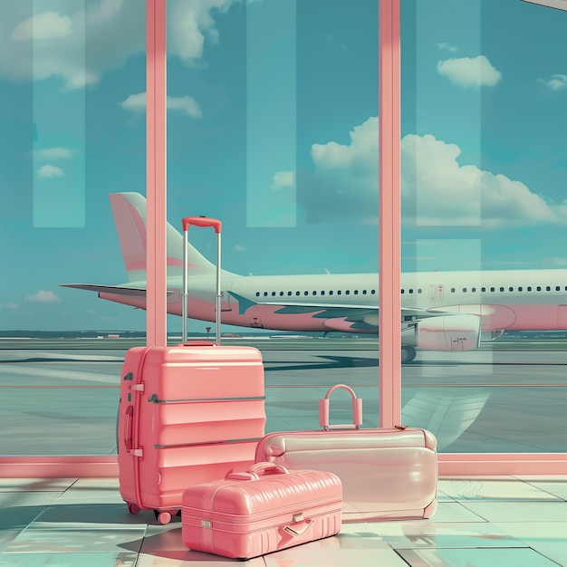 Travel scene with pastel colors and dreamy atmosphere