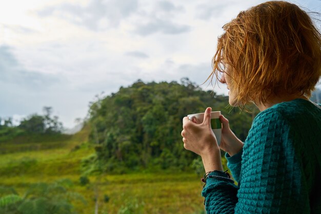 travel tourist red head adult ginger