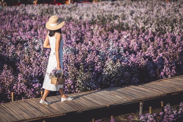 デニアのスカイラインとモントゴの春のピンクの花 プレミアム写真 デニアのスカイラインとモントゴの春のピンクの花 プレミアム写真