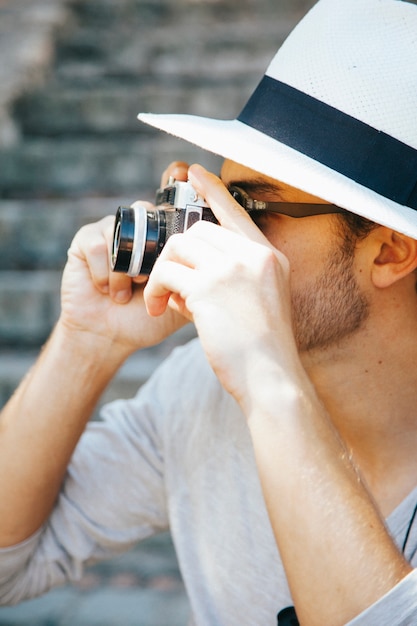 Traveler taking photos