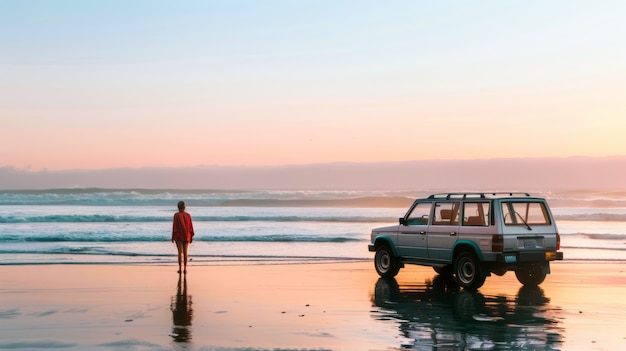 Foto gratuita viaggiare con un'auto fuoristrada