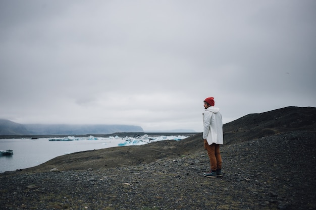 Traveller explores rugged landscape of iceland