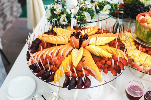 Tray with fresh fruit