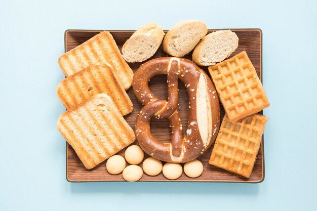 Tray with pastry products