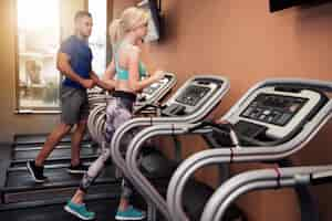 Free photo treadmill as perfect cardio machine