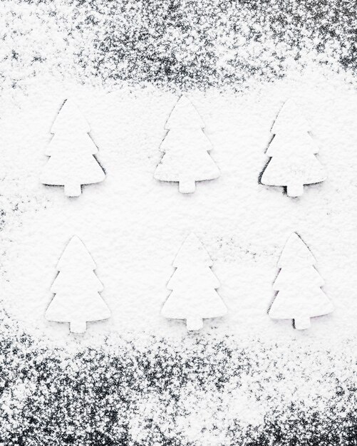 Tree shapes on snow