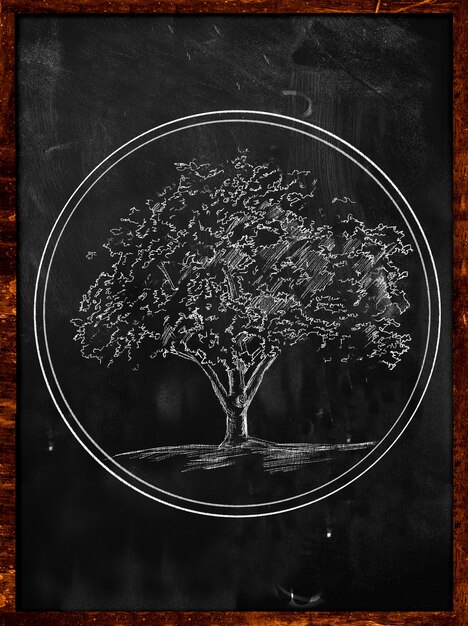 Эскиз символа дерева на доске
