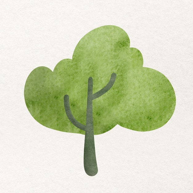 Tree in watercolor design element