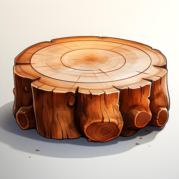 Foto gratuita illustrazione di una fetta di legno