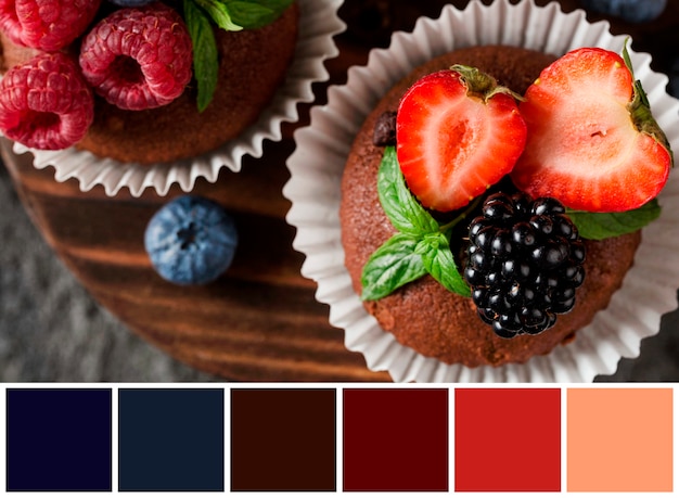 Free photo trendy colour swatches collage