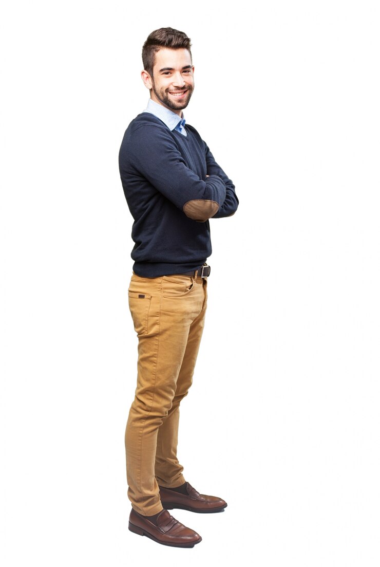 Free Photo trendy guy with crossed arms