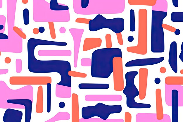 Trendy minimalist seamless pattern with abstract creative geometric composition risograph aesthetics