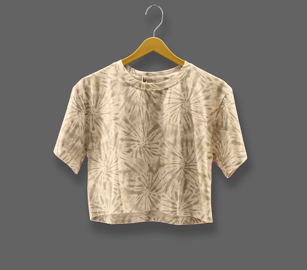 Free photo trendy top design mockup presented on wooden hanger