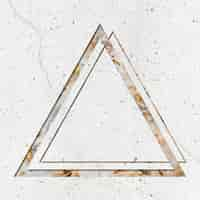 Free photo triangle frame on white marble textured background