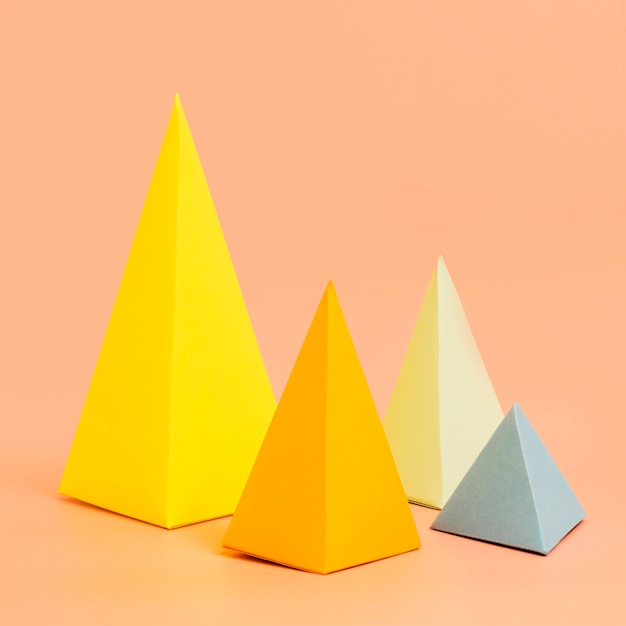 Triangle paper collection on desk