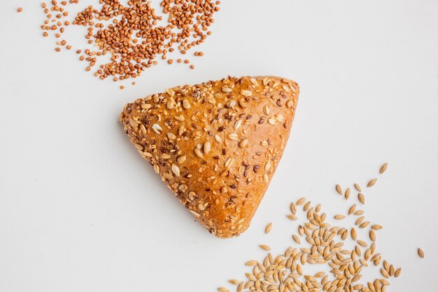 Triangular bread with seeds