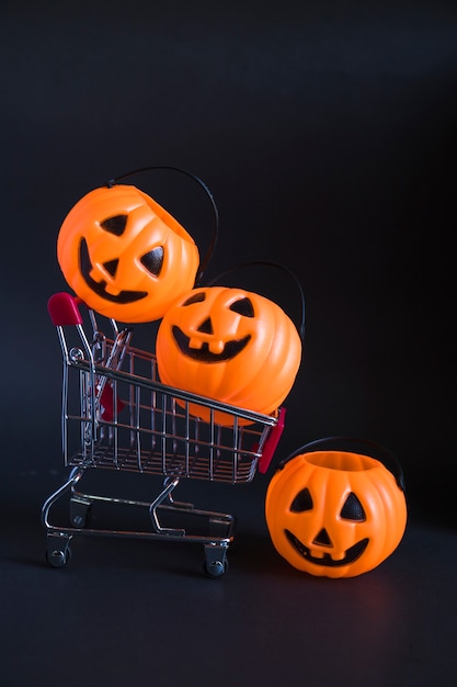 Trick or treat buckets in trolley