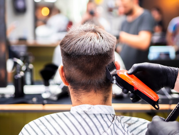 Free photo trimmed haircut and mirror reflection