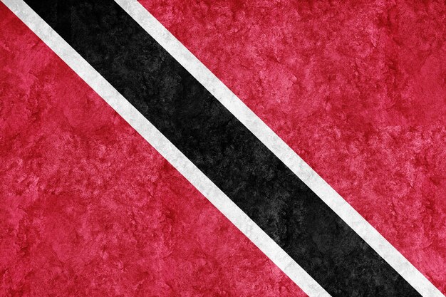 Free photo trinidad and tobago metallic flag, textured flag, grunge flag