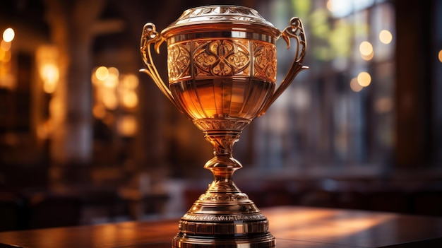 Free photo trophy stands as a symbol of triumph and achievement