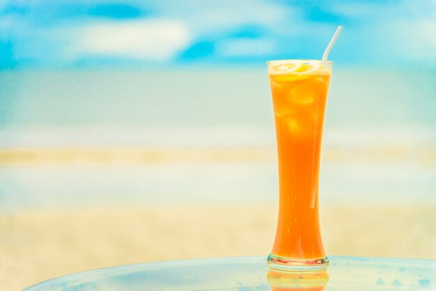 Tropical beverage with straw