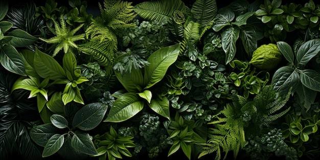 Free photo tropical greenery covering the background