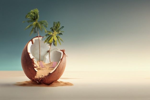 Free photo tropical landscape with coconut