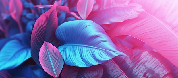 AI 生成画像の明るい熱帯の葉