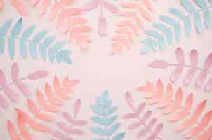 Free photo tropical plants in the style of cut multi-colour paper