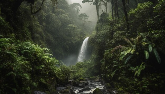 Tropical rainforest cliff a heaven for adventure generated by AI