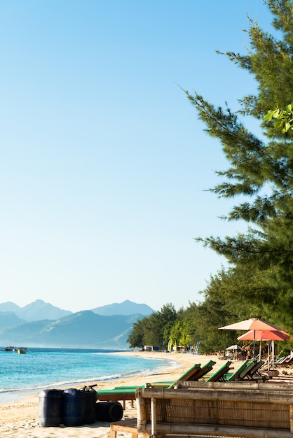 Tropical sandy beach in the morning