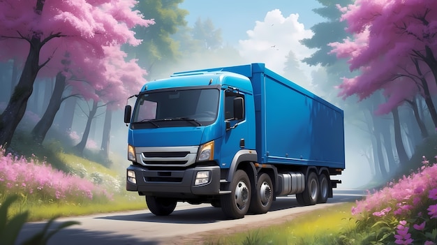 Free photo truck digital art illustration