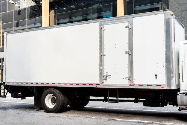 Truck with mock-up space for ads