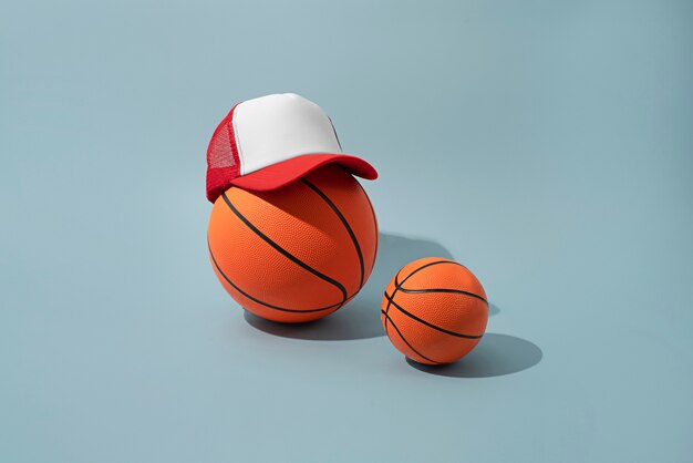 Trucker hat with basketball