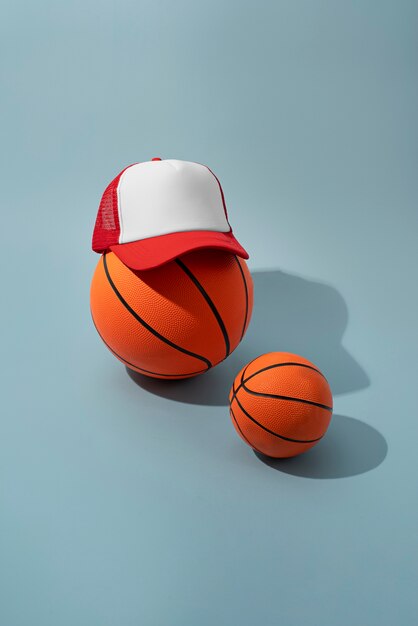 Trucker hat with basketball